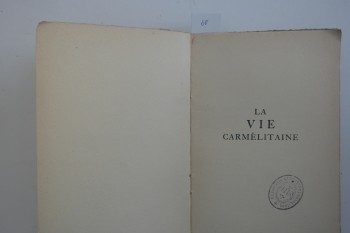 Carmelitaine'nin Hayatı Vol 1, 1935, 209 s.