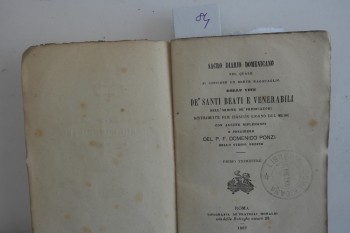 Kutsal Dominik Günlüğü İlk Çeyrek, Roma, 1867, 188 s.