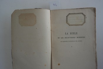 İncil ve Modern Keşifler Cilt 1 – F. Vigouroux, Berche Et Tralin, 1882, 459 s.