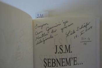 J.S.M. Şebnem’e –Lale Schafer (imzalı)J.S.M. Şebnem’e –Lale Schafer (imzalı)